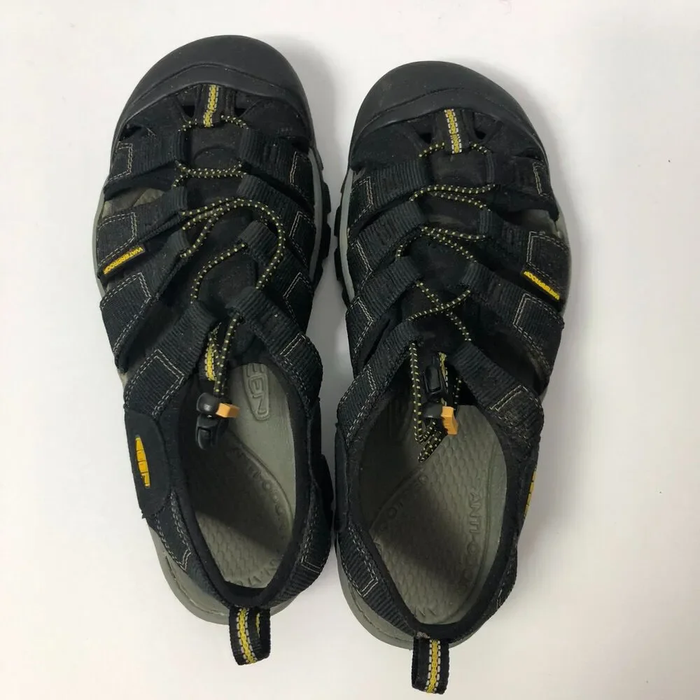 KEEN Men's Size 10.5 Newport H2 Water Sport Hybrid Sandal Black Yellow Outdoor